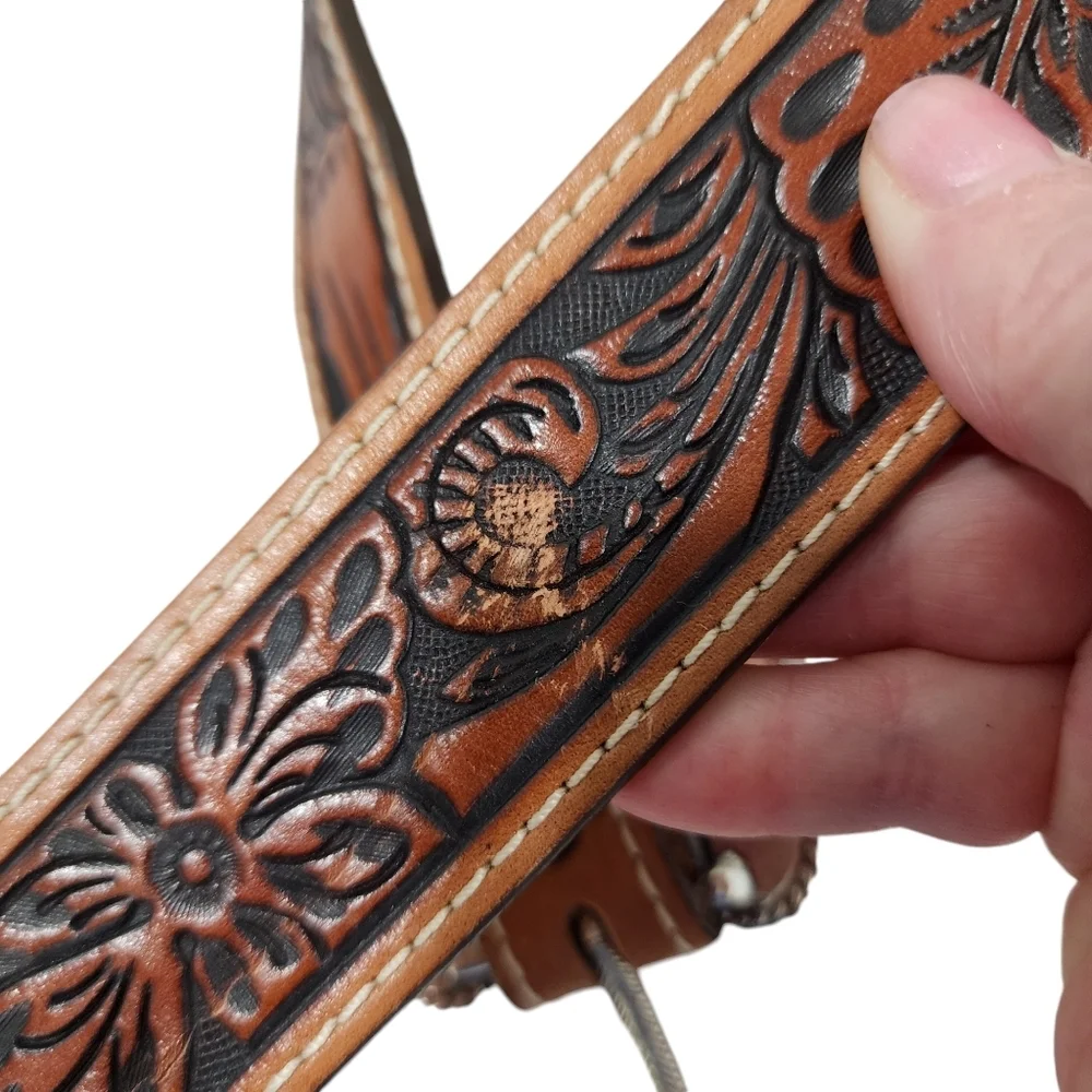 JUSTIN LEATHER TOOLED WESTERN BELT